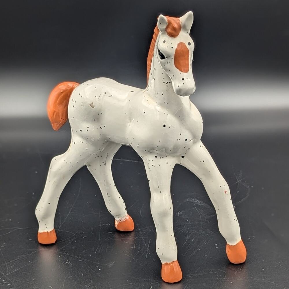 Vintage Hand Painted Ceramic Horse Figurine | Studio Pottery Statue | Marked CB